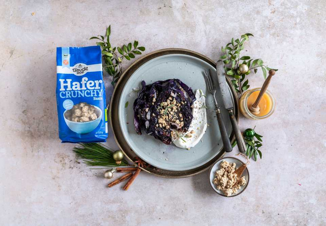 Gebackener Rotkohl mit Hafer Crunchy